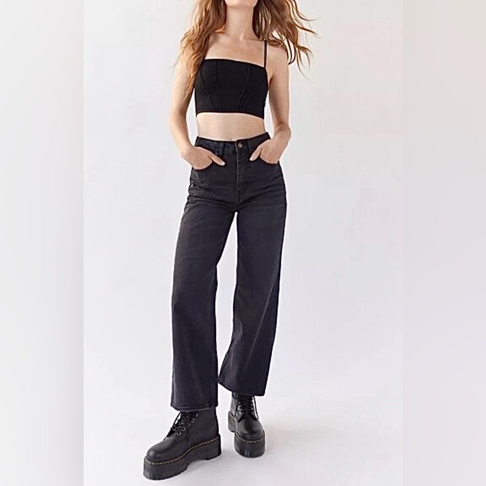 BDG Black High & Wide Women's Cropped Jeans, NWOT, Size 28
